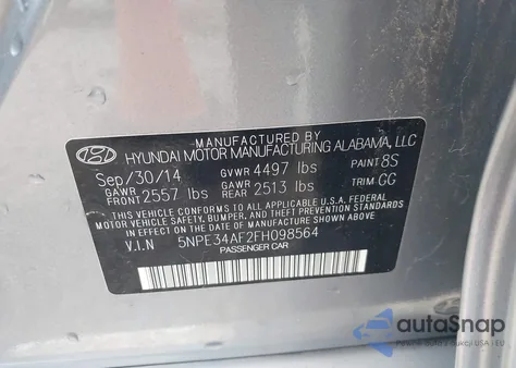 2015 Hyundai Sonata Sport from USA, damaged, VIN 5NPE34AF2FH098564
